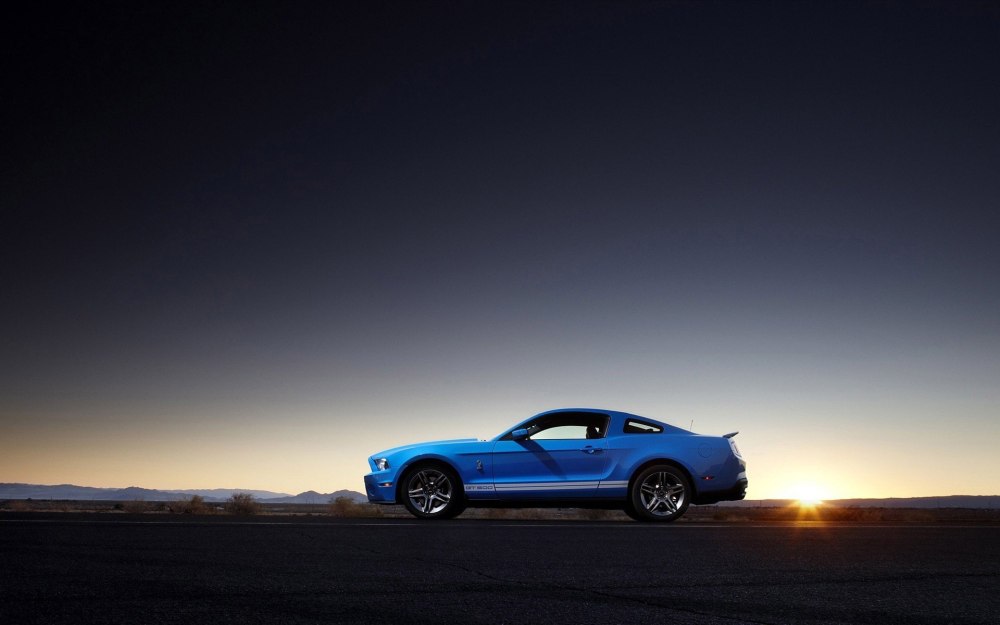 Ford Mustang gt500 Shelby на закате