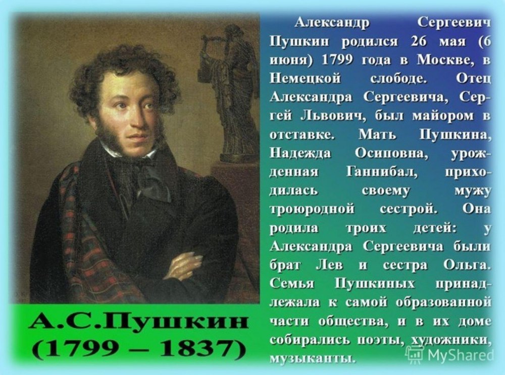 Александр Сергеевич Пушкин 6 июня 1799
