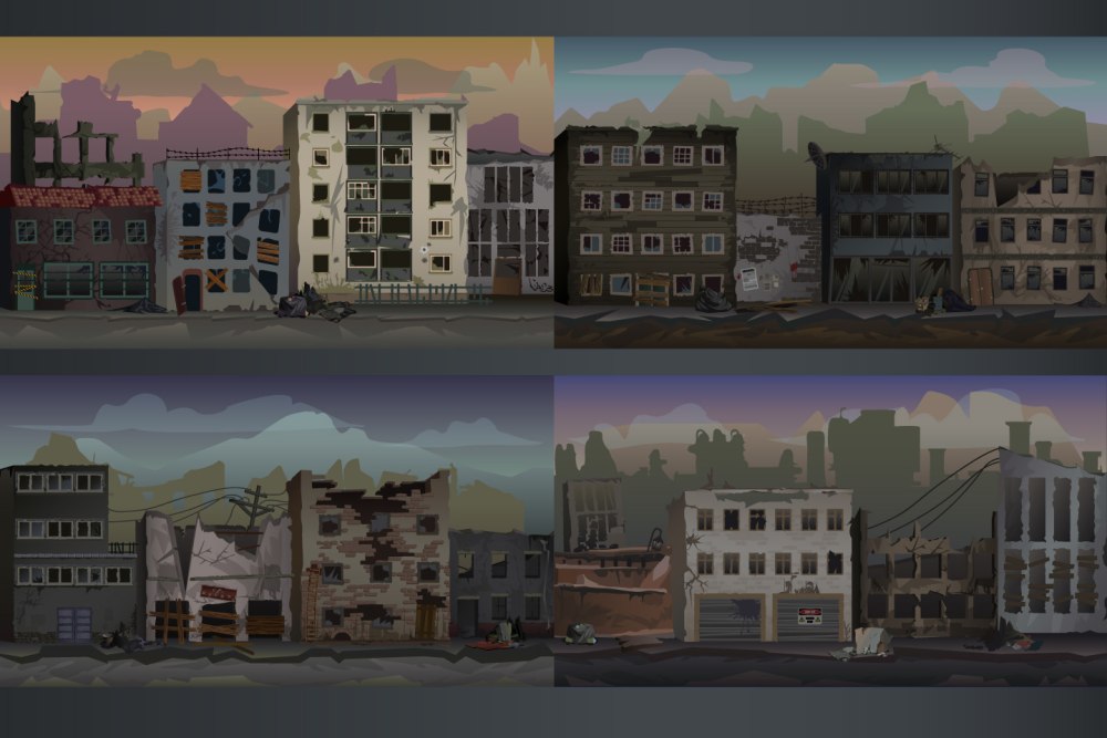 Спрайты города для игр