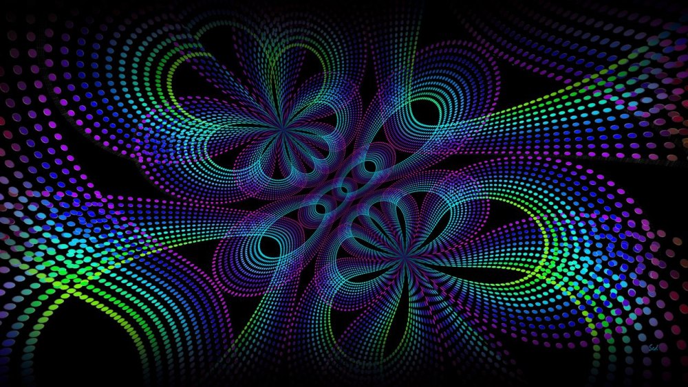 Фиолетовые линии на черном фоне