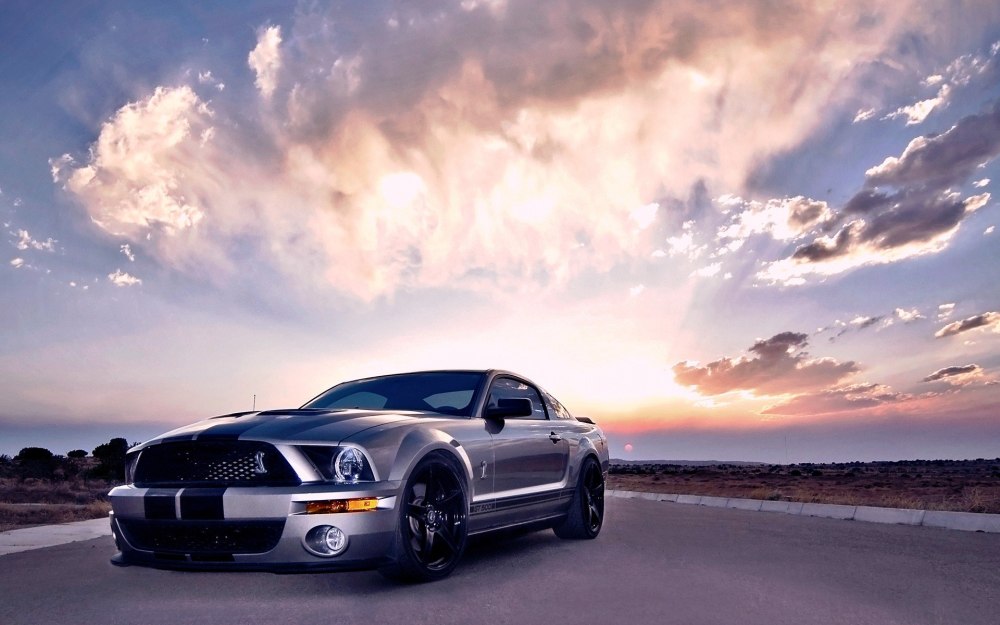 Ford Mustang gt500 Shelby на закате