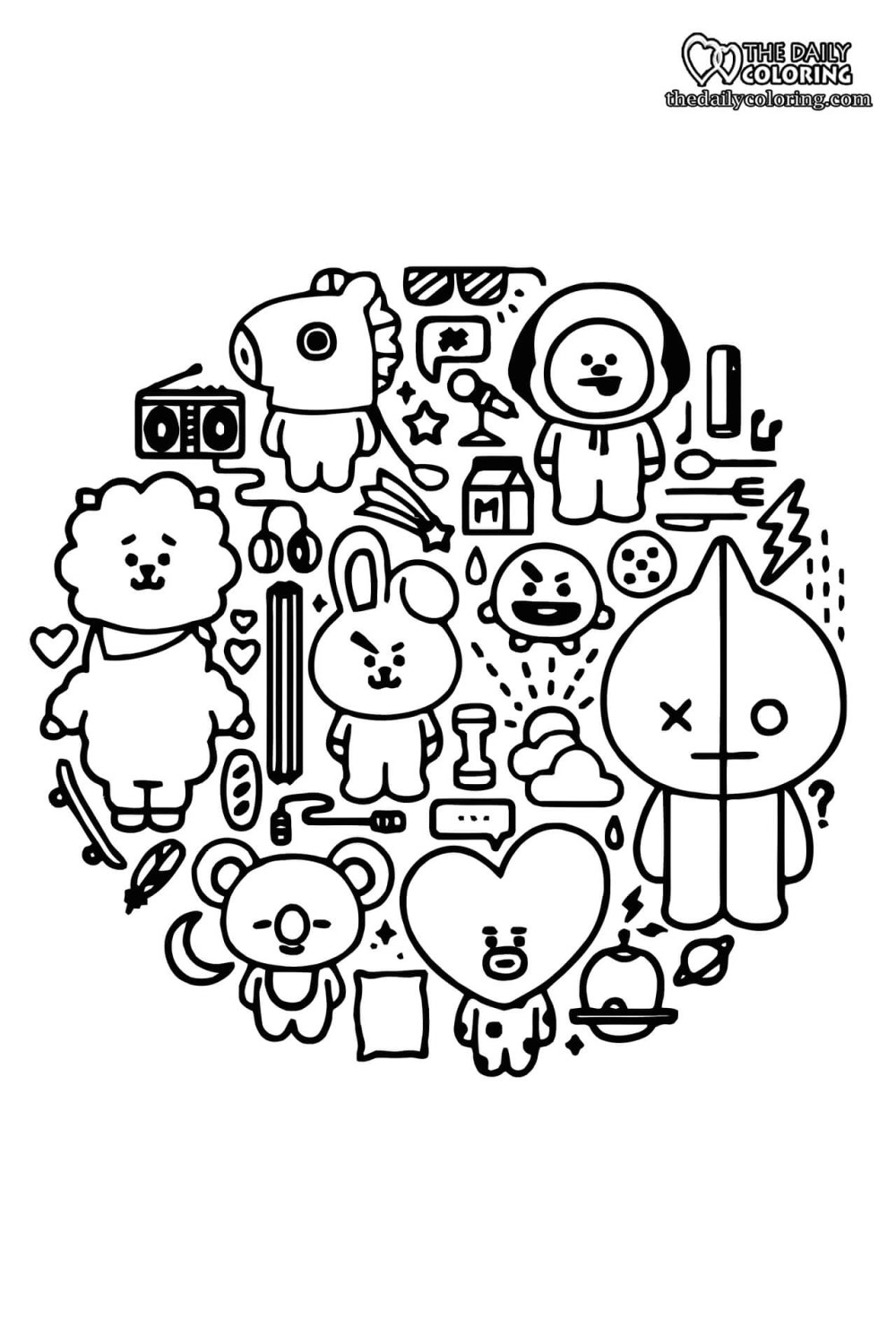 BTS bt21 раскраска