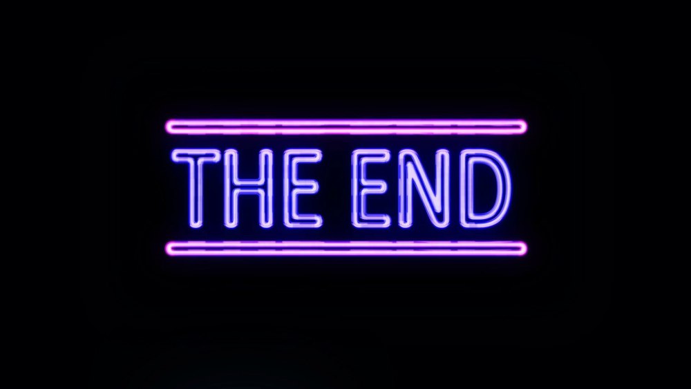 Неоновая надпись the end