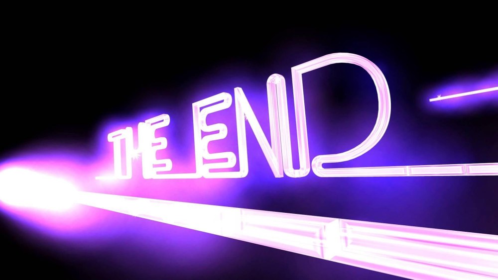 Неоновая надпись the end
