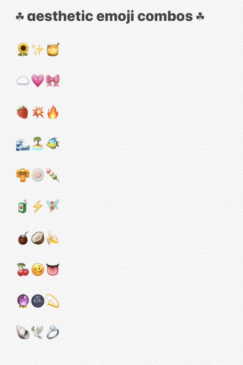 Aesthetic Emoji Combos