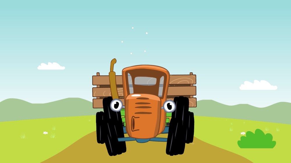 Мультфильм синий трактор