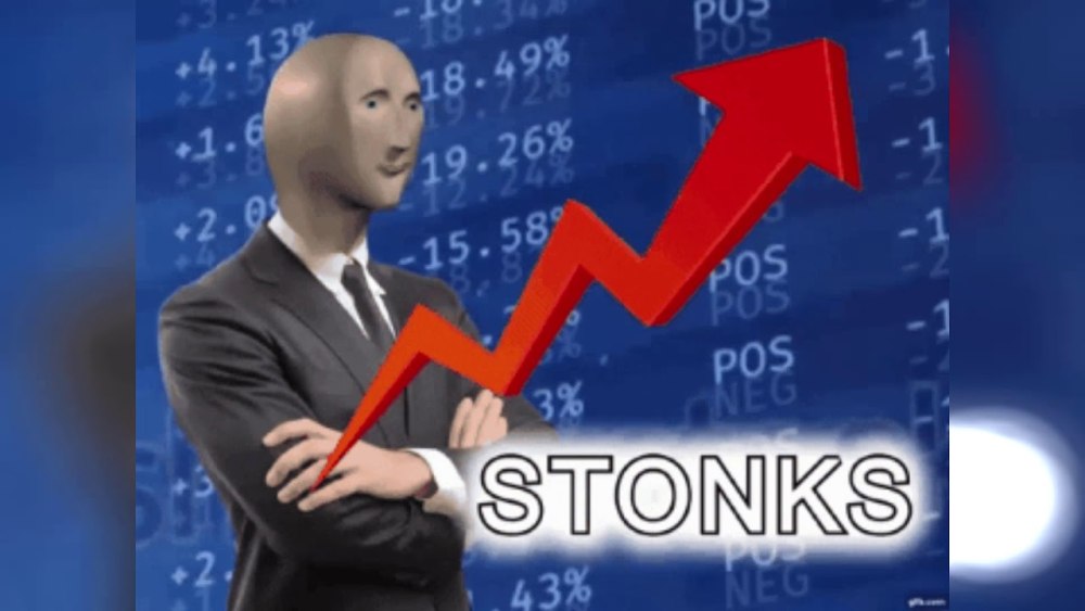 Пиксель арт Мем Stonks