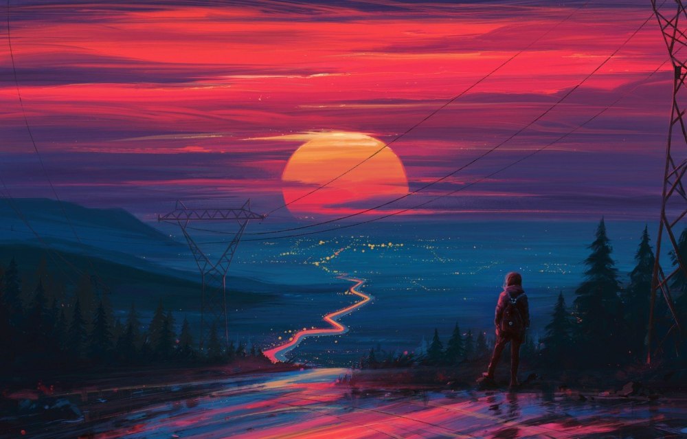 Аниме пейзаж осень