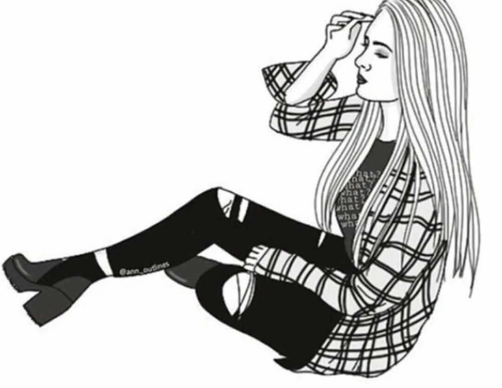 Черно белые рисунки девушек