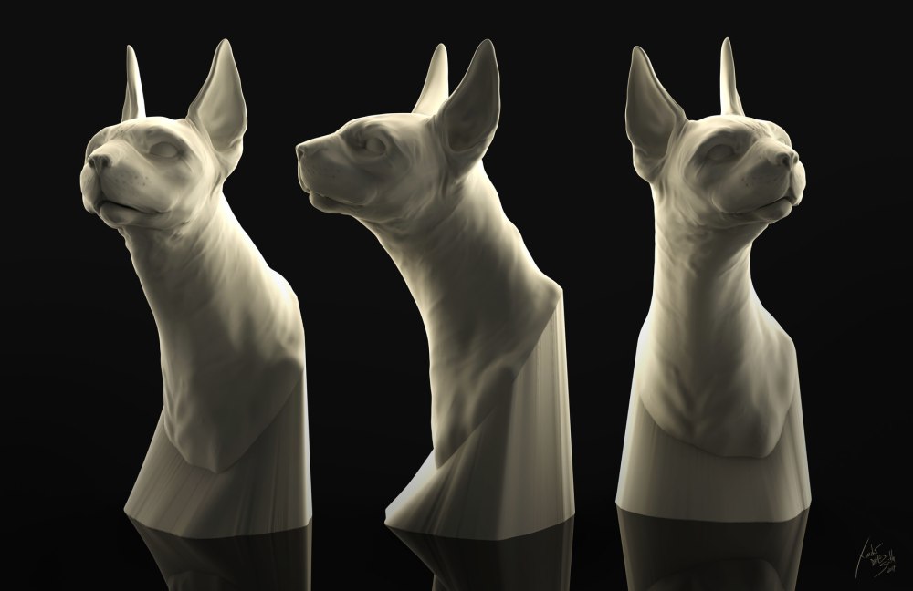 3д model head Cat STL