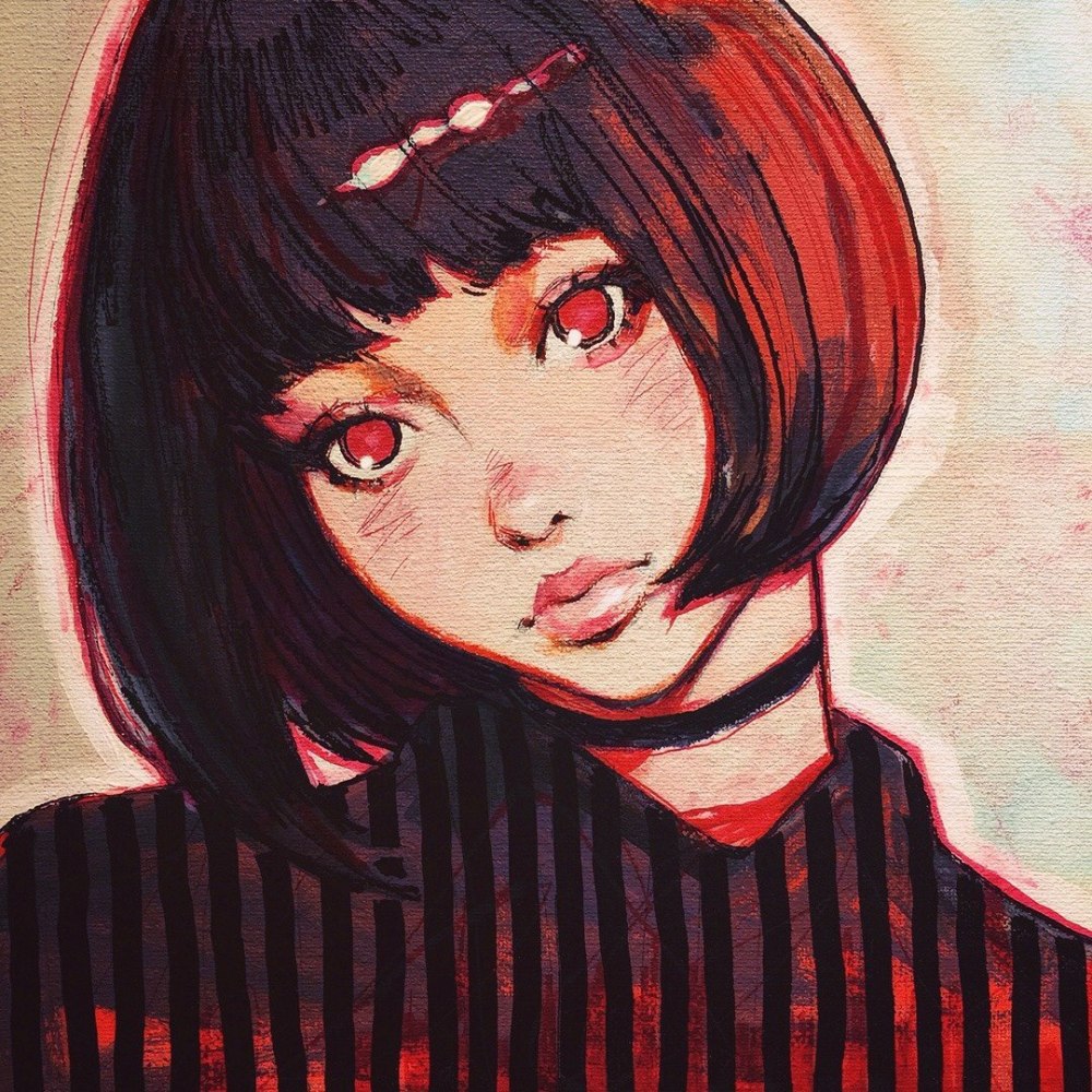 Рисунки девушки с каре