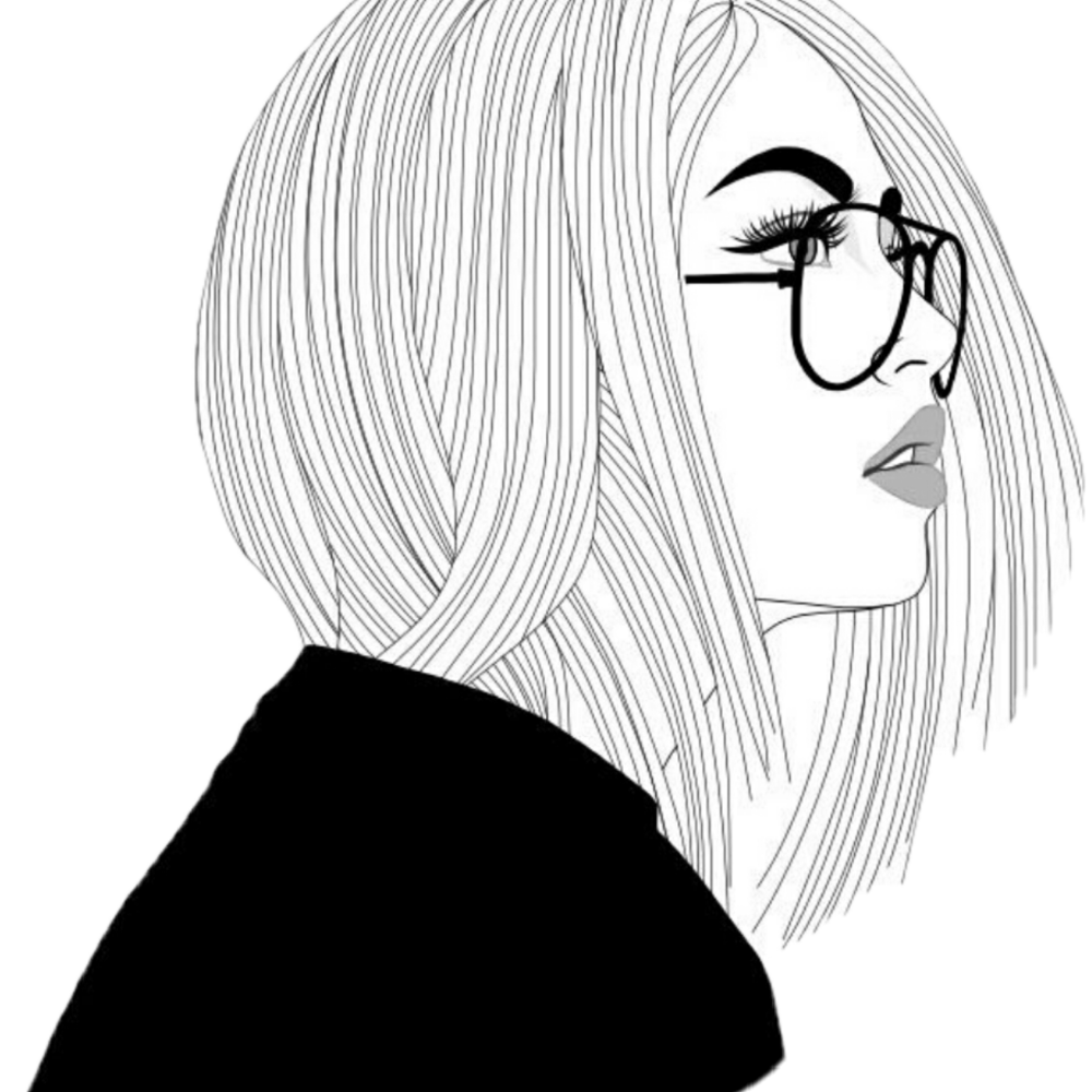 Рисунки чёрно белые девушки