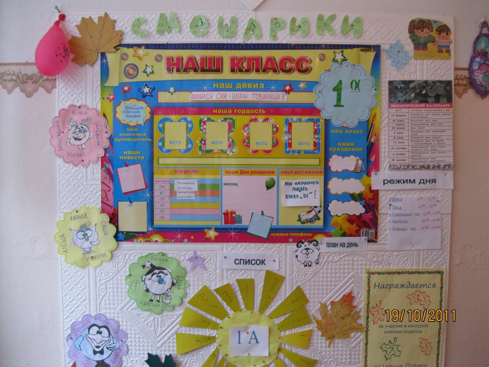 Классный уголок в начальной школе