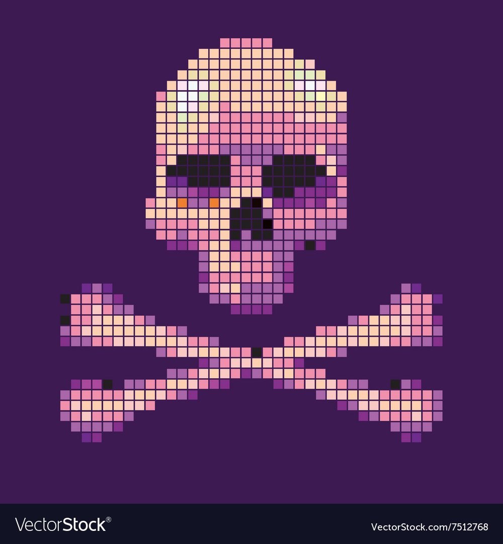 Пиксельный череп 16x16