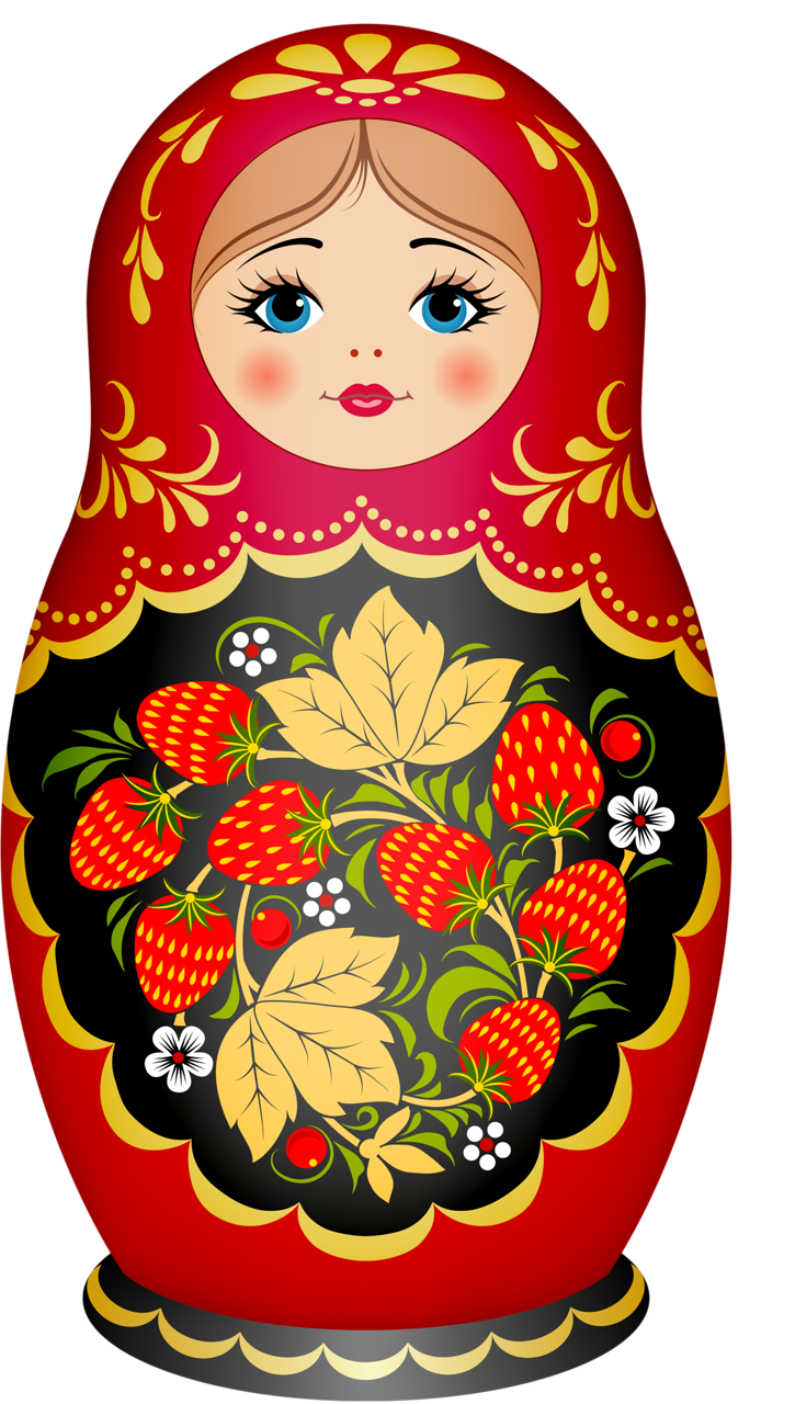 Матрешка Хохлома вектор