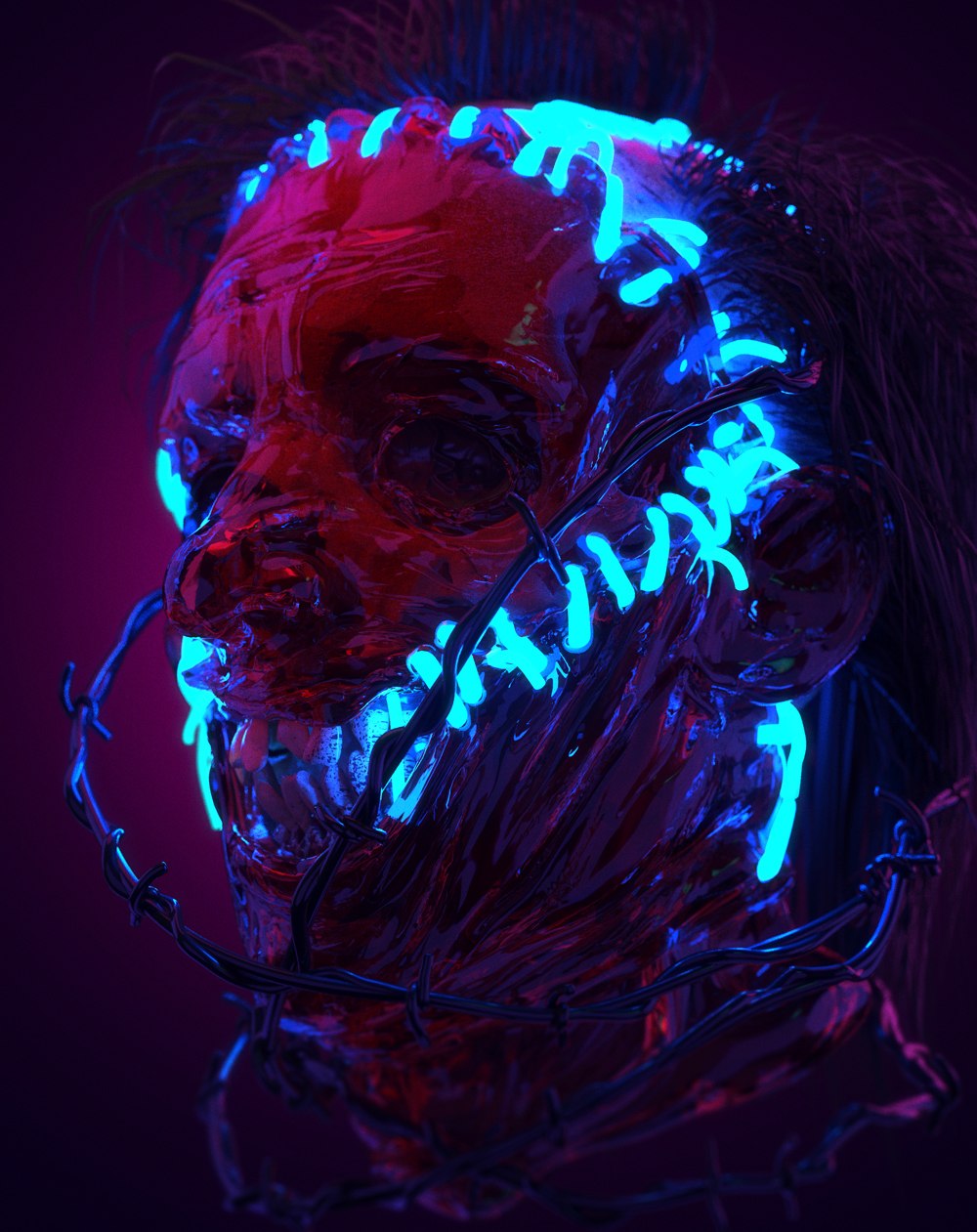 Cyberpunk 2077 Art череп