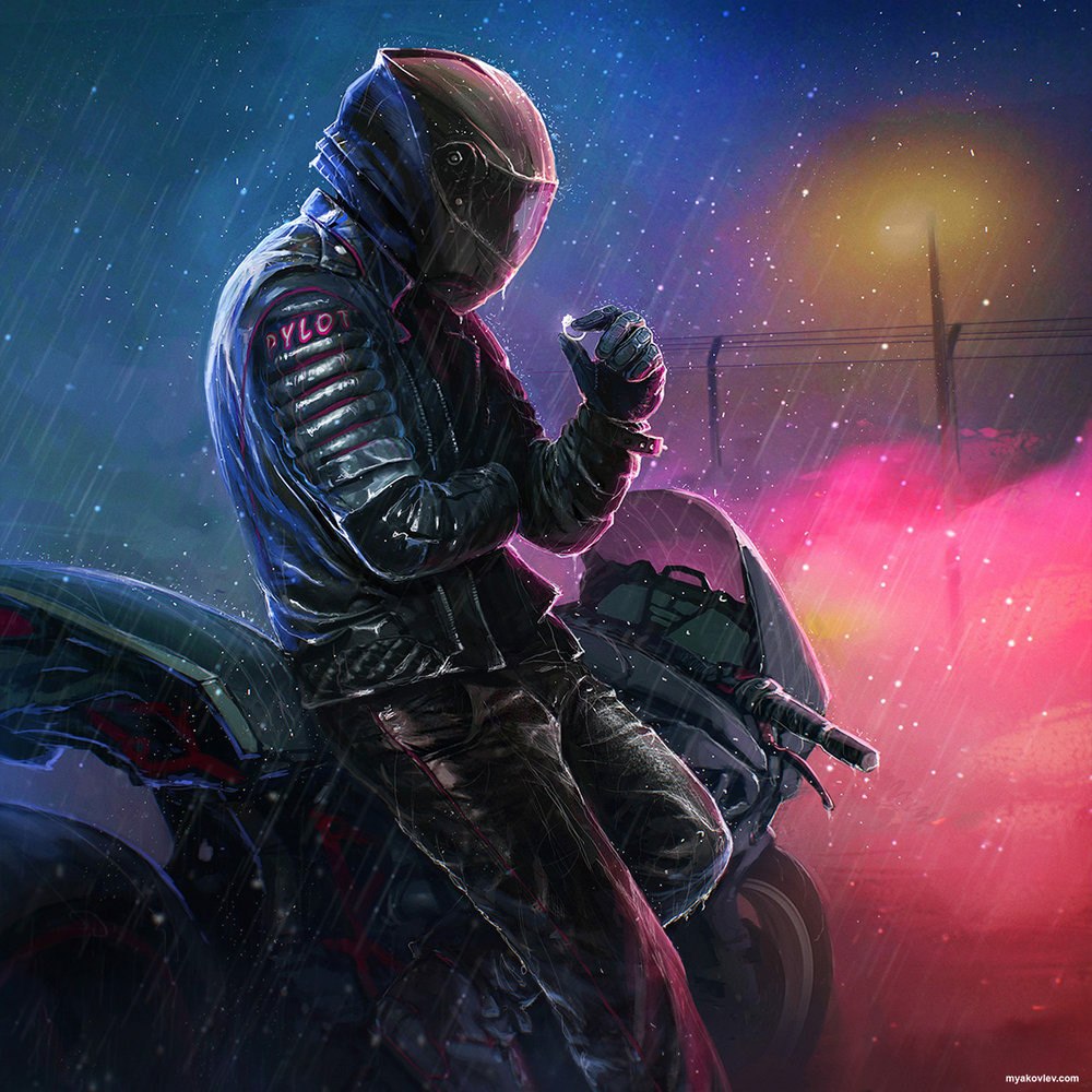 Cyberpunk байкеры Art