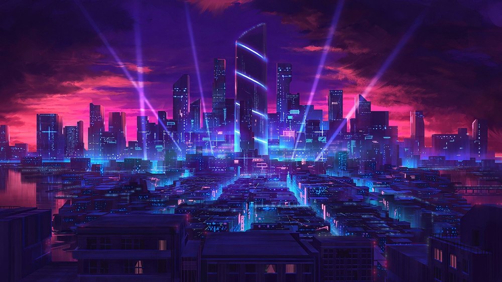 Cyberpunk город 4к
