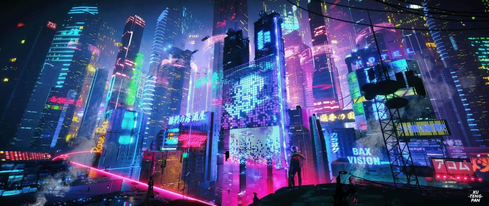 Неоновый город Cyberpunk