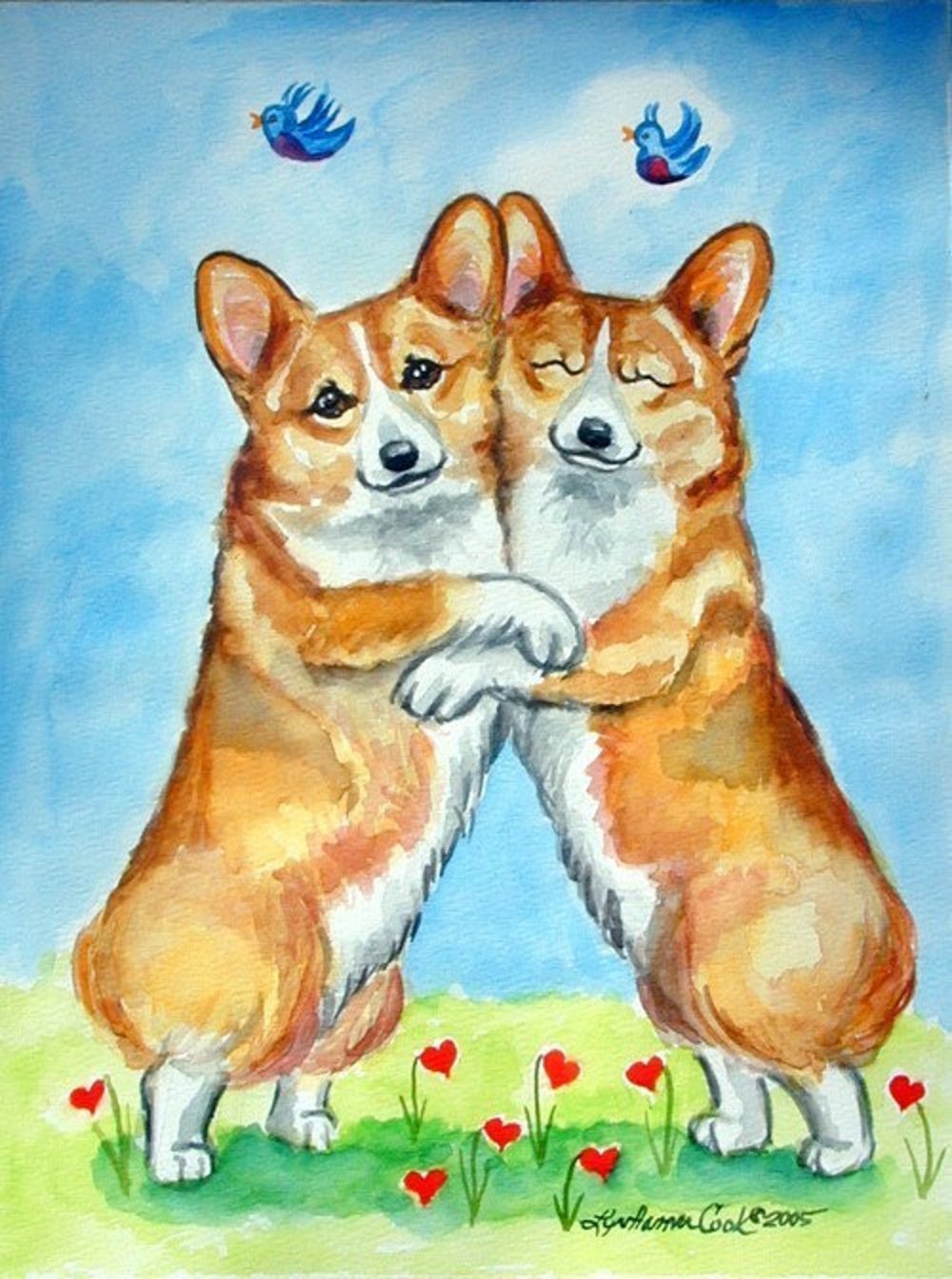 Открытка с корги