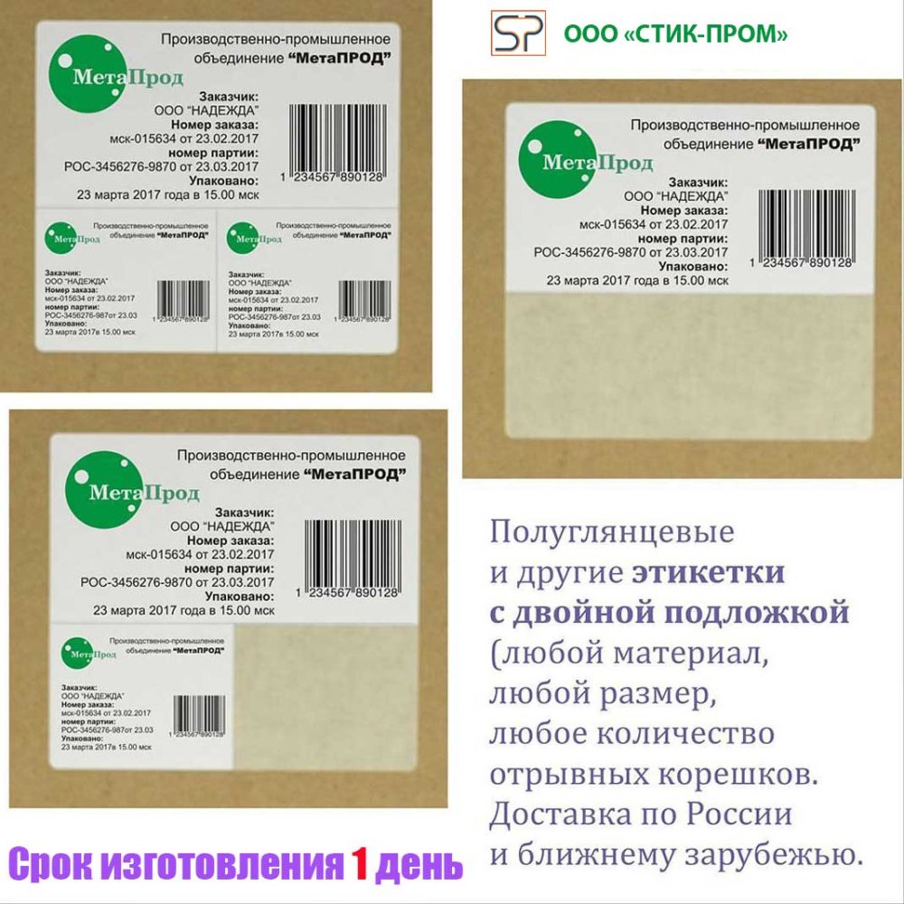Этикетка производителя