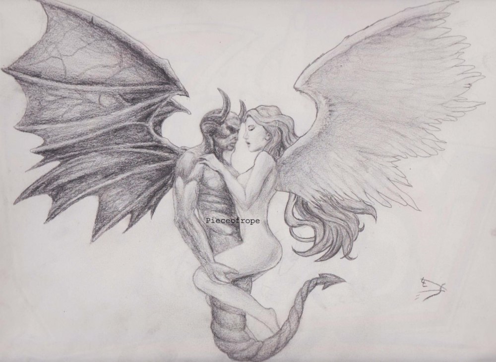 Рисунок ангела карандашом