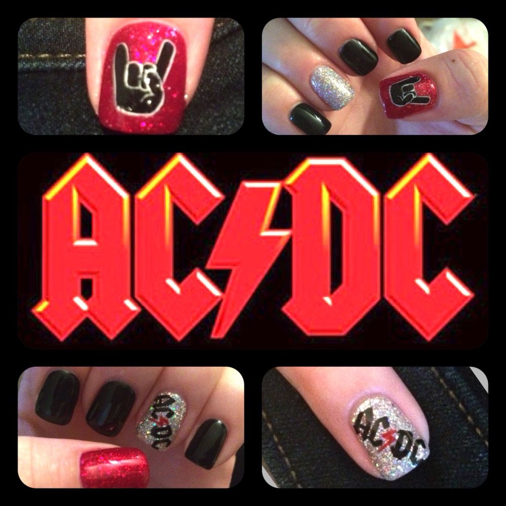 Маникюр Рокерский стиль ACDC