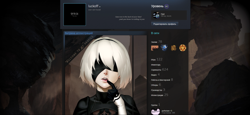 Профиль Steam витрины