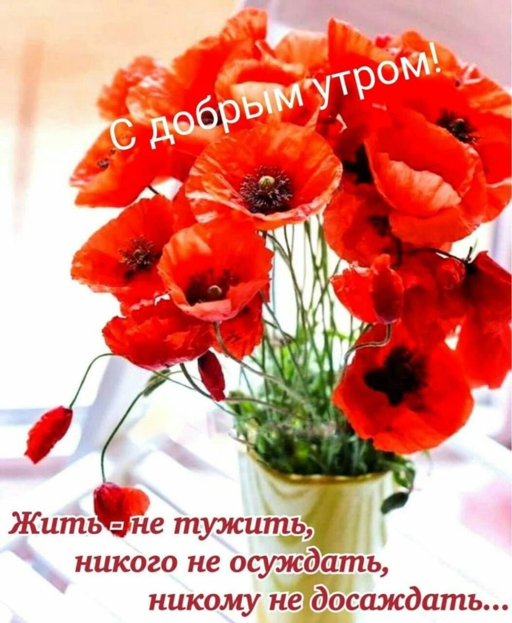С добрым утром с цветами и пожеланиями
