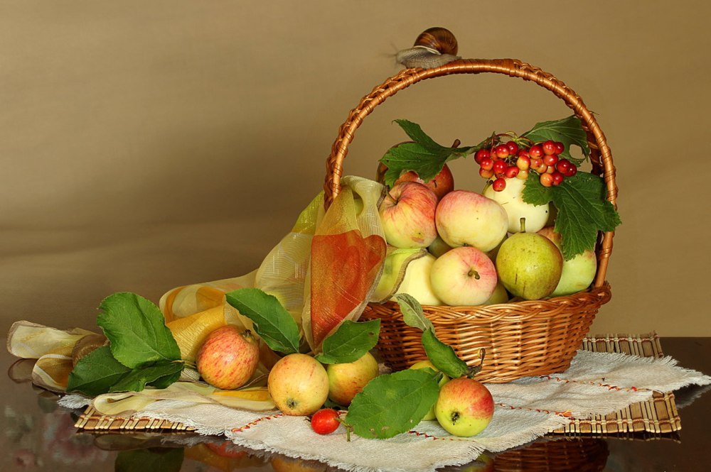 Корзинка с яблоками