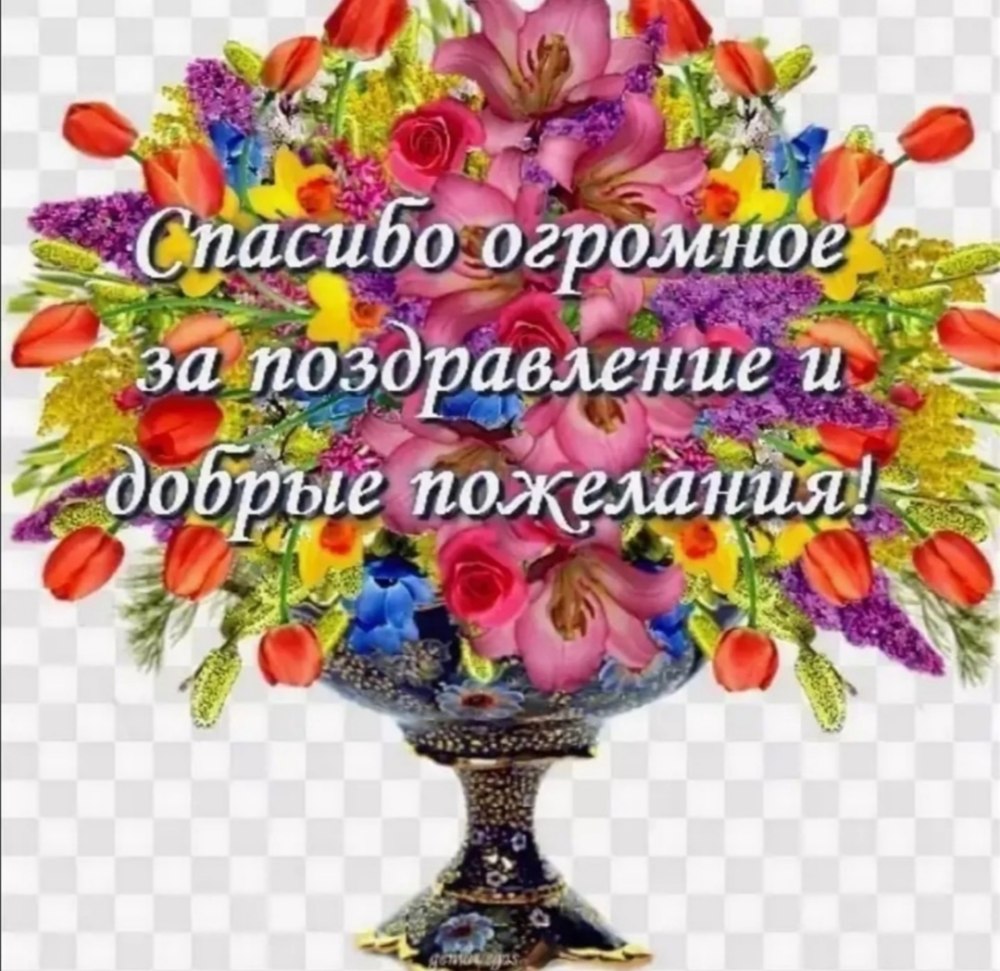 Спасибо большое за поздравления