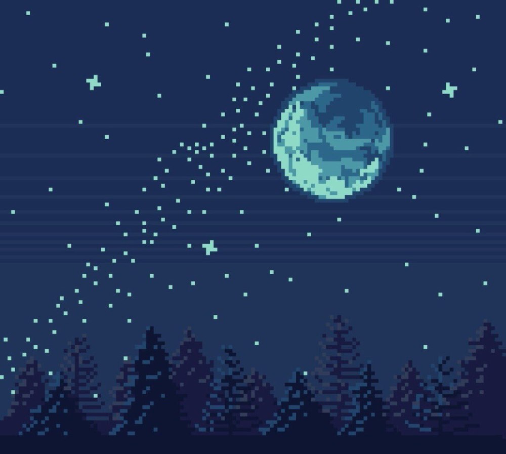 Пиксельное звездное небо