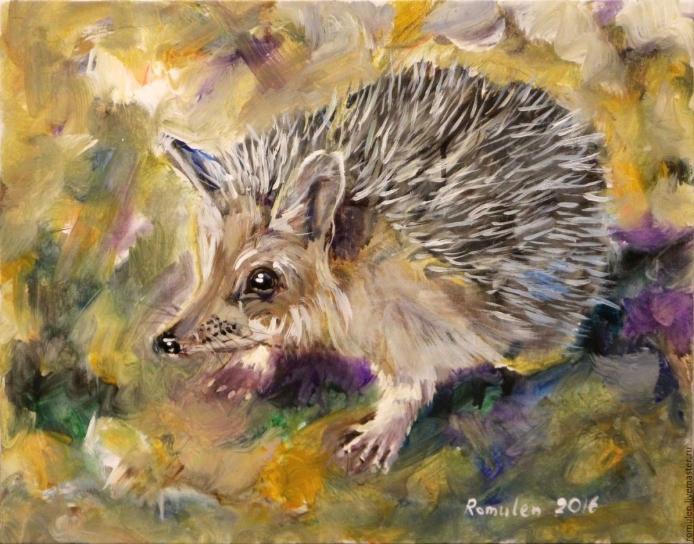 Ежик гуашью