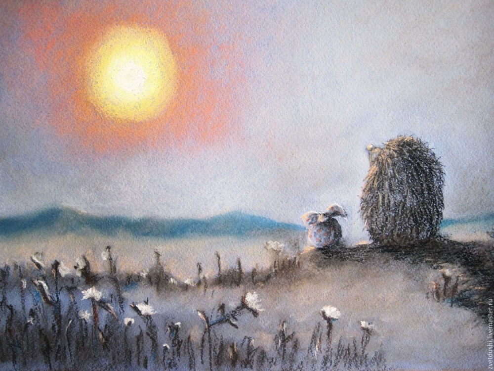 Ежик в тумане красками