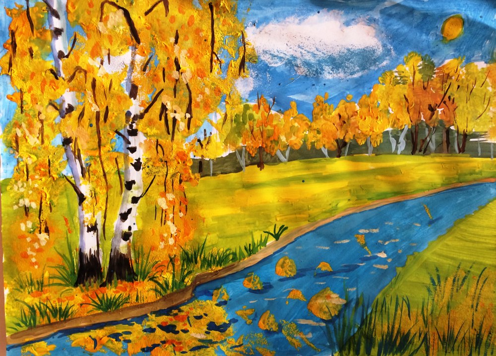 Рисунки осени легкие