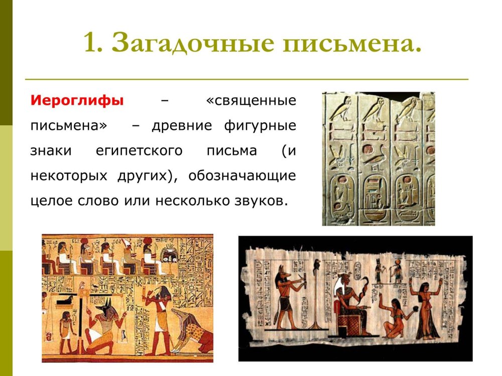 Иероглифы древнего Египта Священные письмена