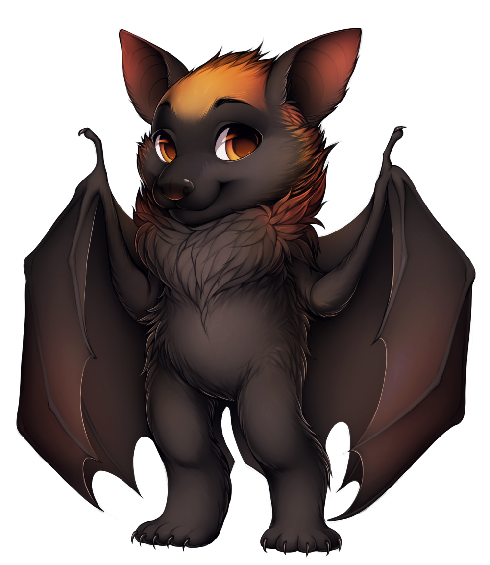 Furry bat head