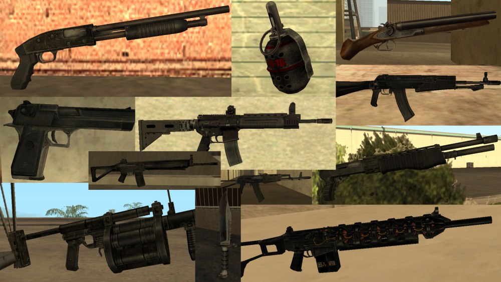 GTA sa Andreas оружие Pack