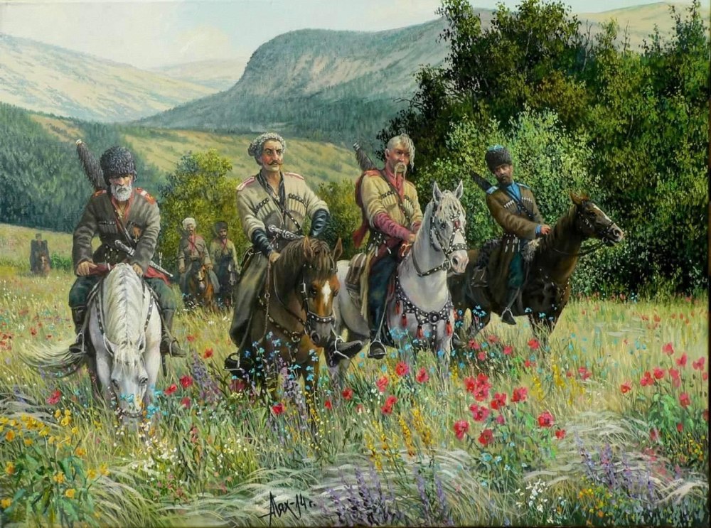 Картины художника Падалка Казачья семья