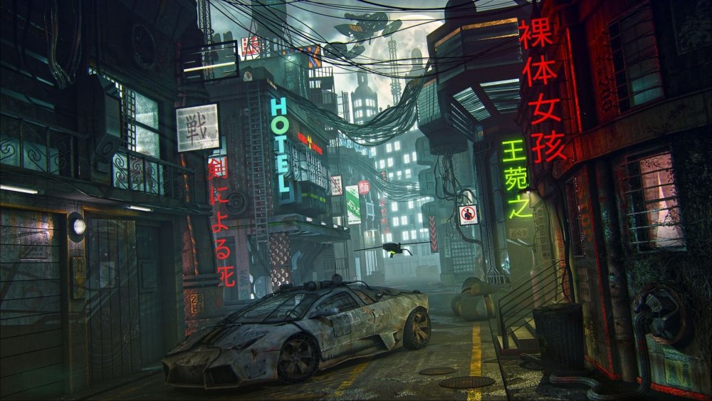 Cyberpunk 2077 переулок