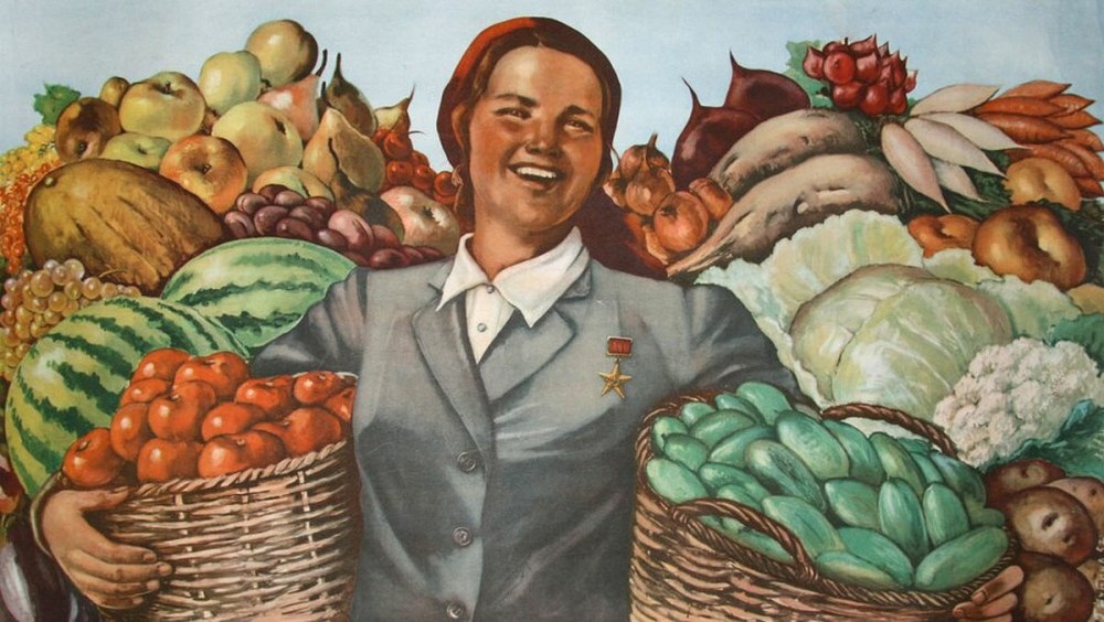 СССР, плакат, колхоз, Совхоз, сельское