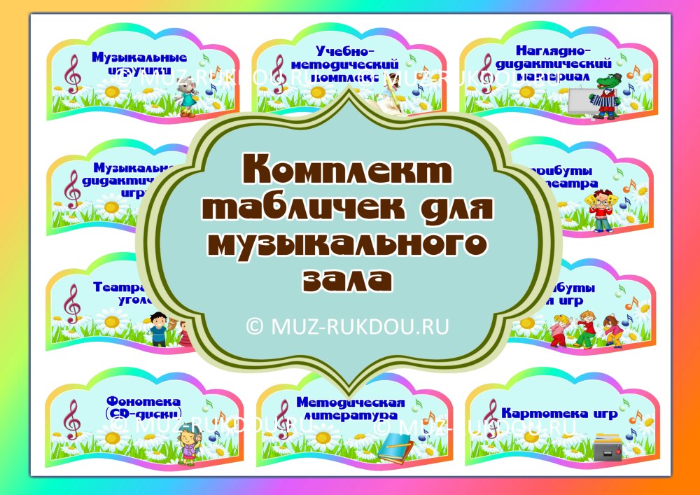 Таблички для центров в детском саду