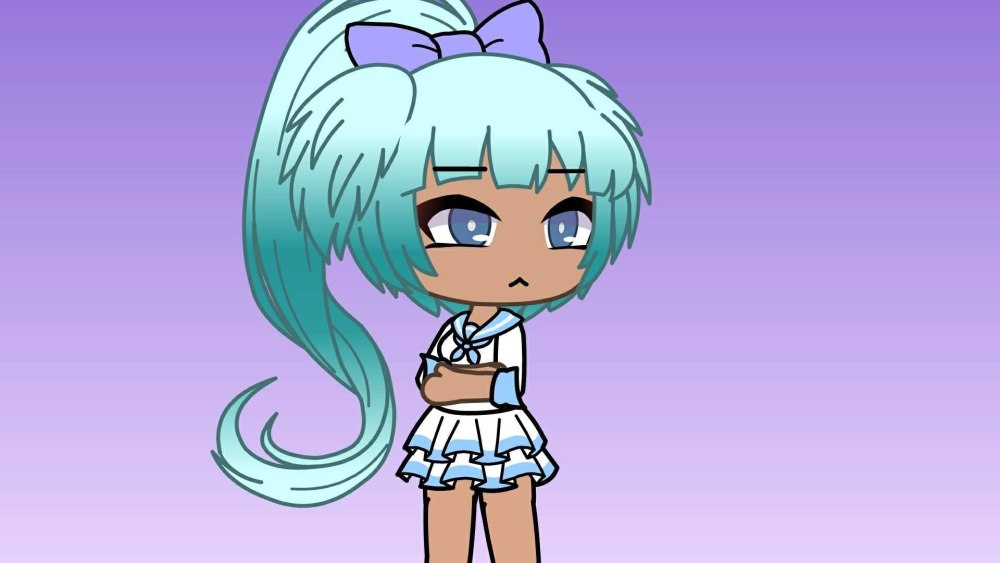 Gacha Life на зеленом фоне