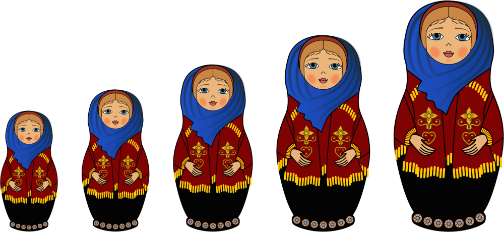 Матрешка на белом фоне