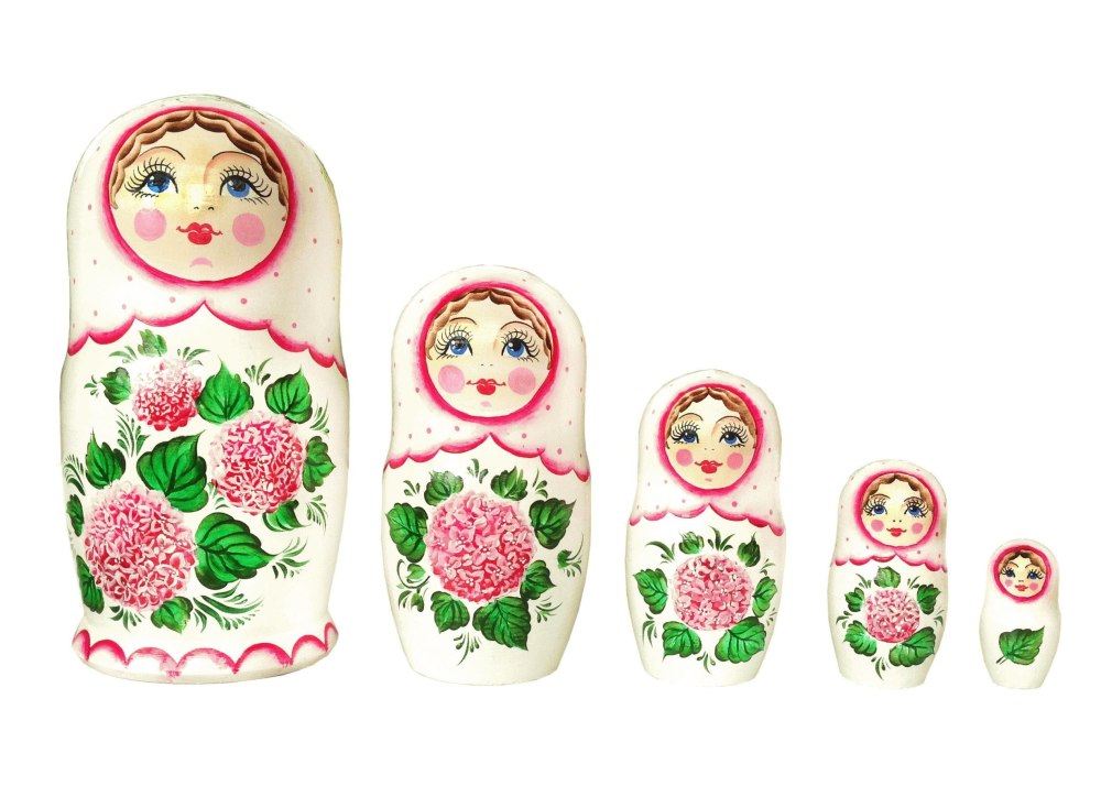 Семеновская Матрешка на белом фоне