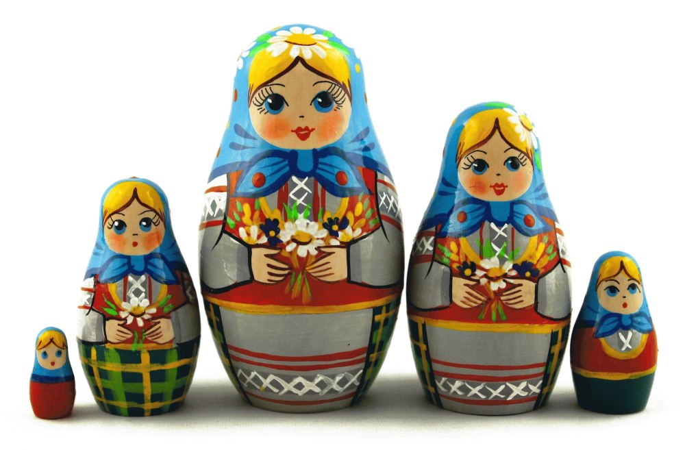 Матрешка «Городец цветы 7»