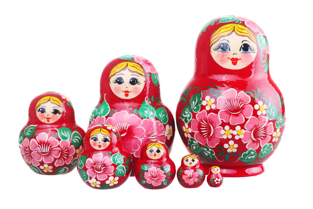 Матрешка Хохлома вектор