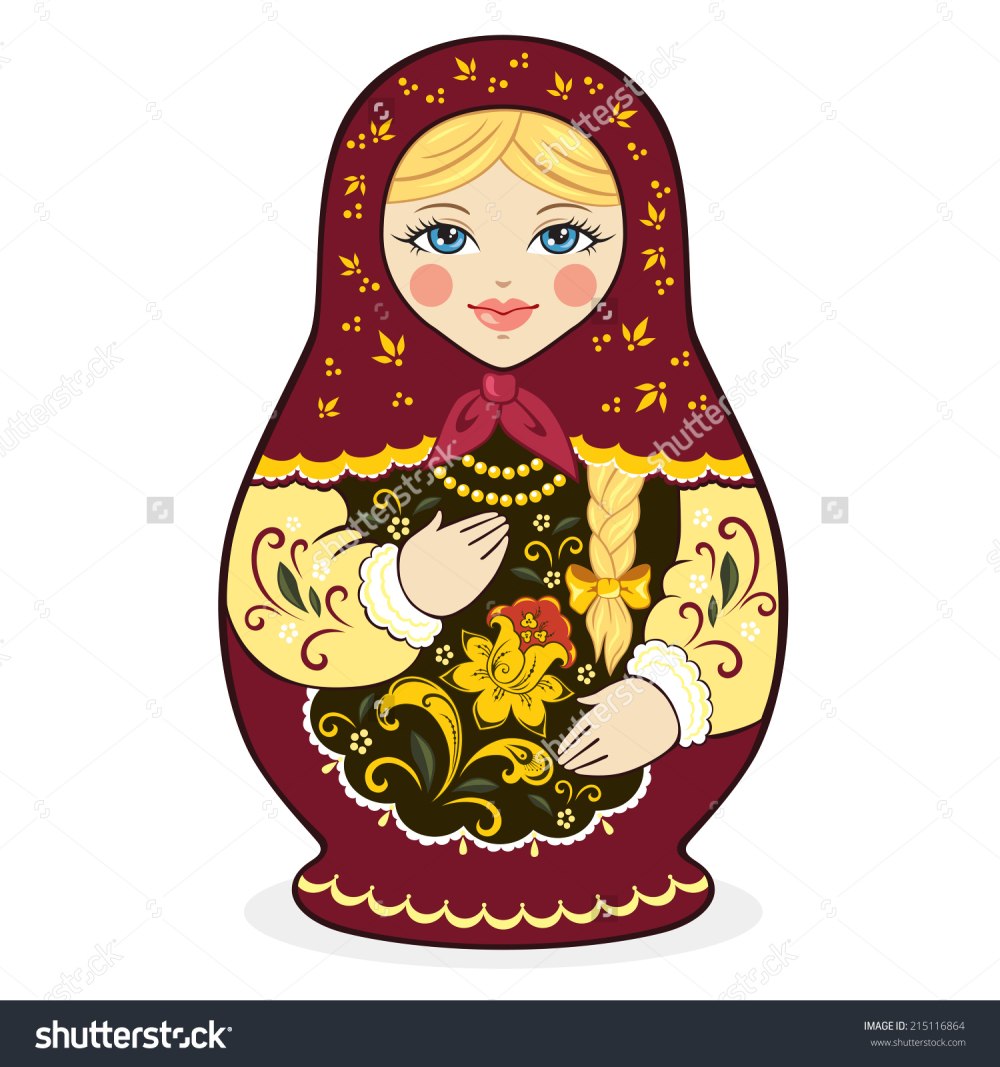 Матрёшка с гжельским узором