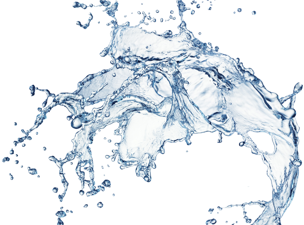 Струя воды на белом фоне