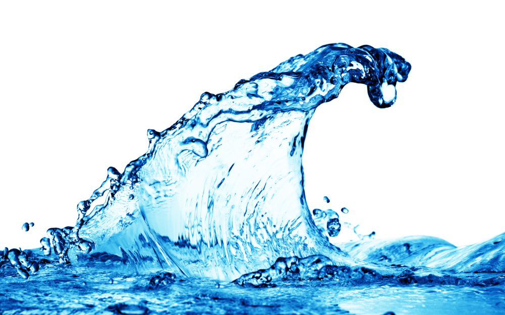 Вода на белом фоне
